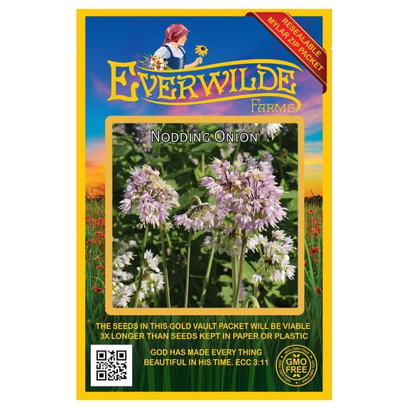 Everwilde Farms - 200 Nodding Onion Native Wildflower Seeds - Gold Vault Seed Packet