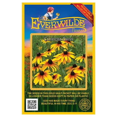 Everwilde Farms - 2000 Gloriosa Daisy Native Wildflower Seeds - Gold Vault Seed Packet
