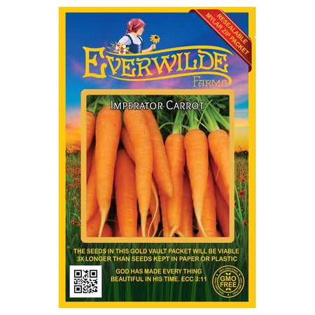 Everwilde Farms - 2000 Imperator 58 Carrot Seeds - Gold Vault Jumbo Bulk Seed Packet