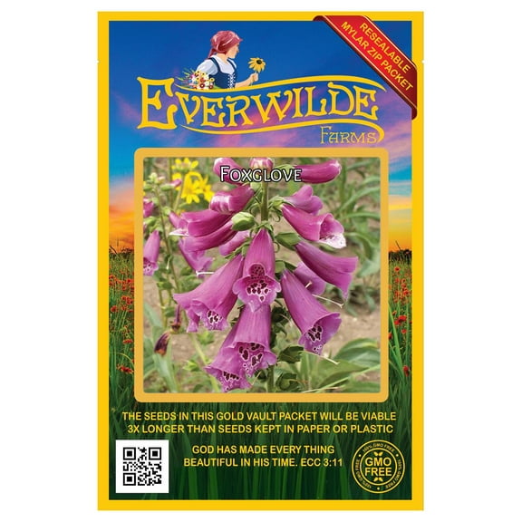 Everwilde Farms - 2000 Mixed Foxglove Garden Flower Seeds - Gold Vault Jumbo Bulk Seed Packet