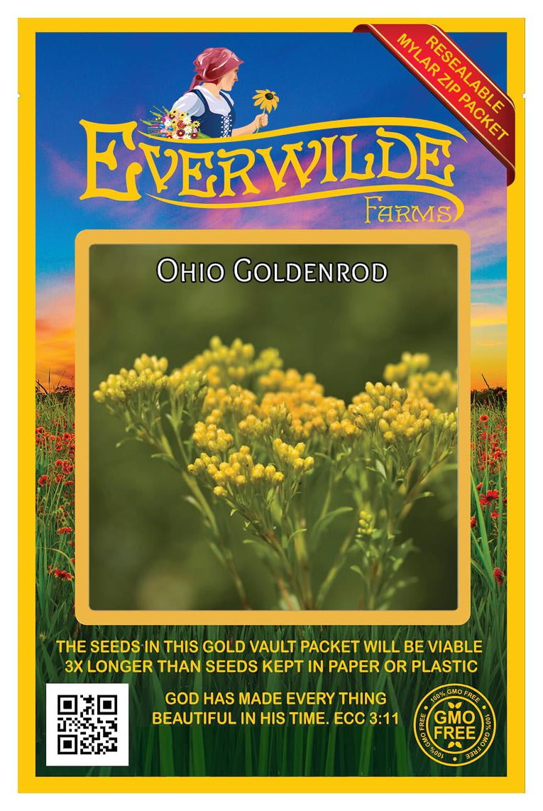 Everwilde Farms 2000 Ohio Goldenrod Native Wildflower Seeds Gold