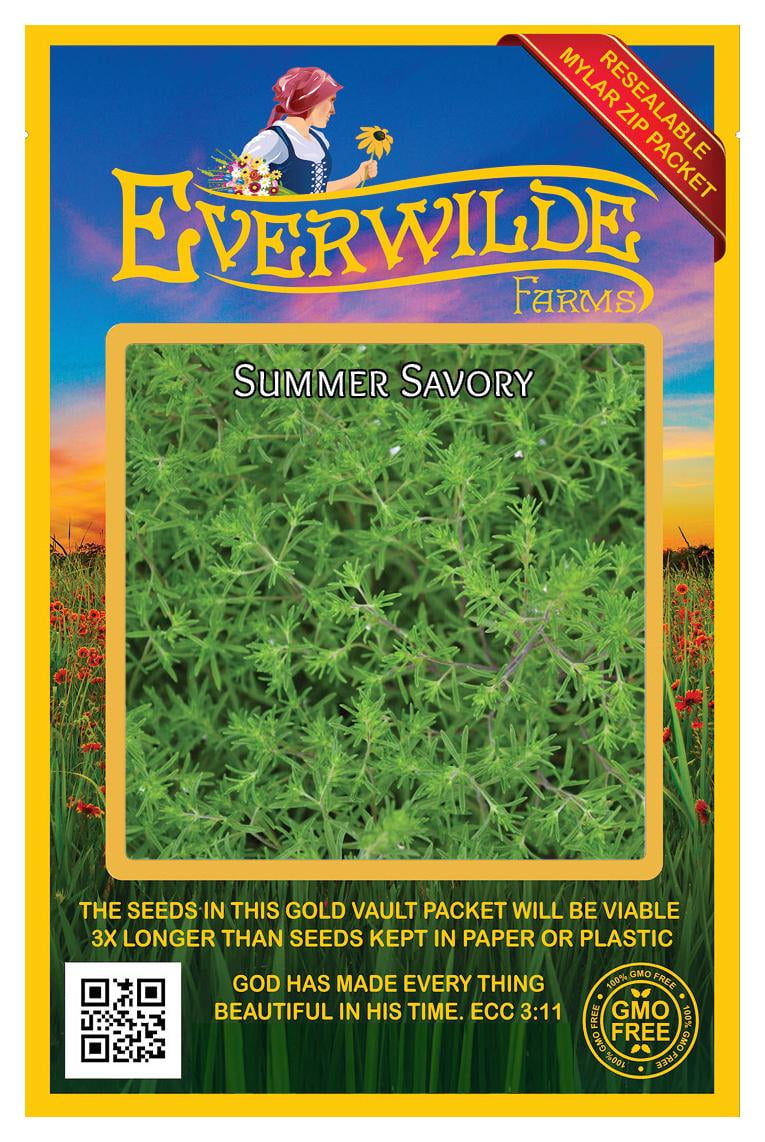 Everwilde Farms - 2000 Summer Savory Herb Seeds - Gold Vault Jumbo Bulk ...