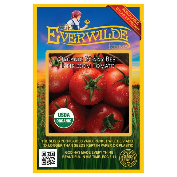 Everwilde Farms - 25 Organic Bonny Best Heirloom Tomato Seeds - Gold Vault Jumbo Bulk Seed Packet
