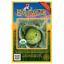 Everwilde Farms - 250 Organic Golden Acre Cabbage Seeds - Gold Vault Jumbo Bulk Seed Packet
