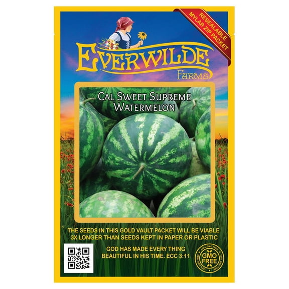 Everwilde Farms - 40 Cal Sweet Watermelon Seeds - Gold Vault Seed Packet