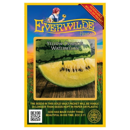 Everwilde Farms - 40 Yellow Crimson Watermelon Seeds - Gold Vault Seed Packet