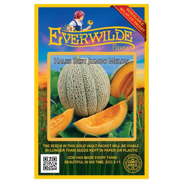 Everwilde Farms 50 Hales Best Jumbo Melon Seeds Gold Vault Jumbo