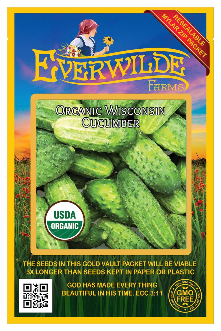 Wisconsin Seeds Everwilde Farms - 50 Organic Wisconsin Cucumber Seeds - Gold Vault ...