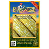 Everwilde Farms - 50 Peaches And Cream F1 Hybrid Bicolor Sweet Corn Seeds - Gold Vault Jumbo Bulk Seed Packet