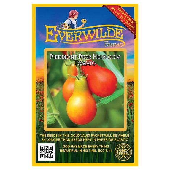 Everwilde Farms - 50 Piedmont Heirloom Tomato Seeds - Gold Vault Seed Packet