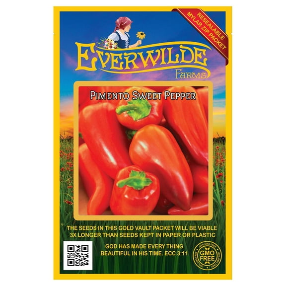 Everwilde Farms 50 Pimento Sweet Pepper Plant Seeds