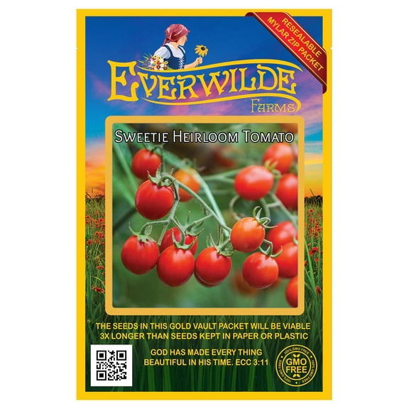 Everwilde Farms - 50 Sweetie Heirloom Tomato Seeds - Gold Vault Seed Packet