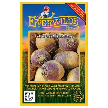 Everwilde Farms - 500 Laurentain Rutabaga Seeds - Gold Vault Jumbo Bulk Seed Packet