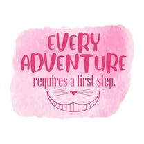 Every Adventure Requires First Step Cheshire Cat Wall Quote Watercolor Design Wall Art Sticker Designs Vinyl Stickers For Home House Walls Rooms Windows Bedroom Decoration Size (20x20 inch)