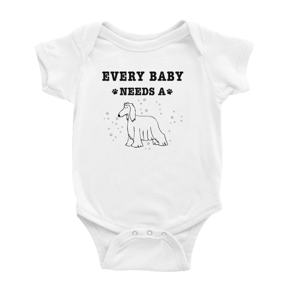Every Baby Needs A Afghan Hound Dog Cute Baby Romper For Boy Girl 0-3 Months
