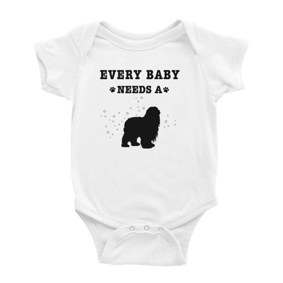 Every Baby Needs A Bearded Collie Dog Funny Baby Bodysuit