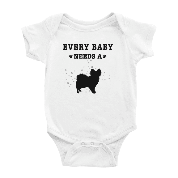 Every Baby Needs A Papillon Dog Funny Baby Bodysuit For Boy Girl 0-3 Months