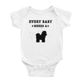 thumbnail image 1 of Every Baby Needs A Poochon Dog Cute Baby Romper For Boy Girl 0-3 Months, 1 of 5