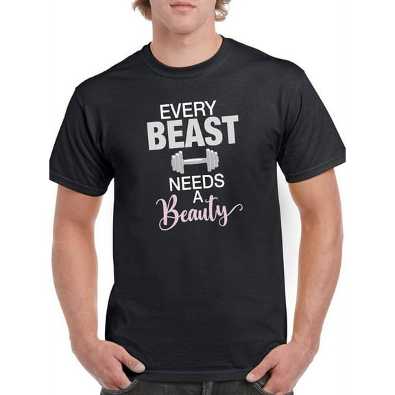 Every Beast Needs A Beauty. T-Shirt Men -Smartprints Designs, Male 3X-Large