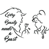 Every Beauty Needs A Beast Silhouette Bedroom Decor Custom Wall Decal Vinyl Sticker 20 Inches X 20 Inches