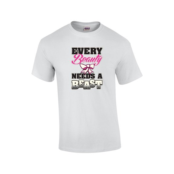 Every Beauty Needs A Beast Workout Short Sleeve T-shirt-White-Large