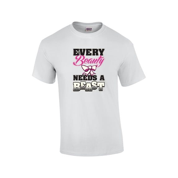 Every Beauty Needs A Beast Workout Short Sleeve T-shirt-White-Small