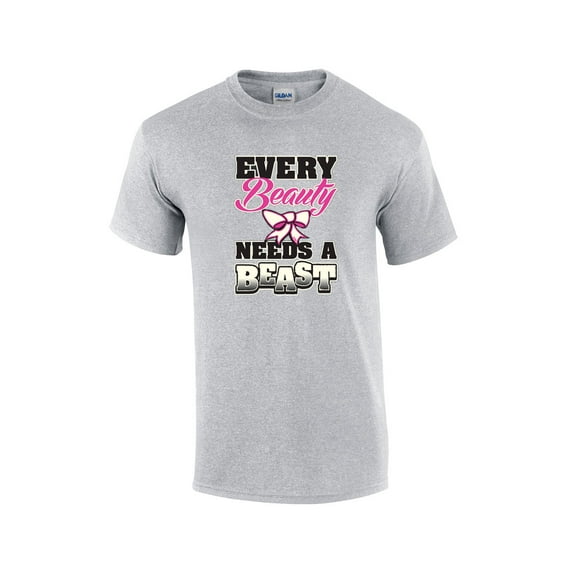 Every Beauty Needs A Beast Workout Short Sleeve T-shirt-sportsgray-5xl