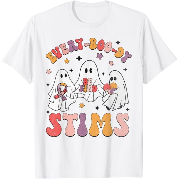 Every-Boo-Dy Stims Funny Autism Ghost Halloween Sped Teacher T-Shirt ...