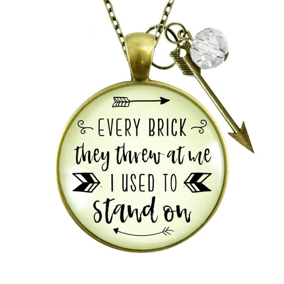 Every Brick Necklace Survivor Gutsy Goodness Female Adult Bronze Metal Jewelry
