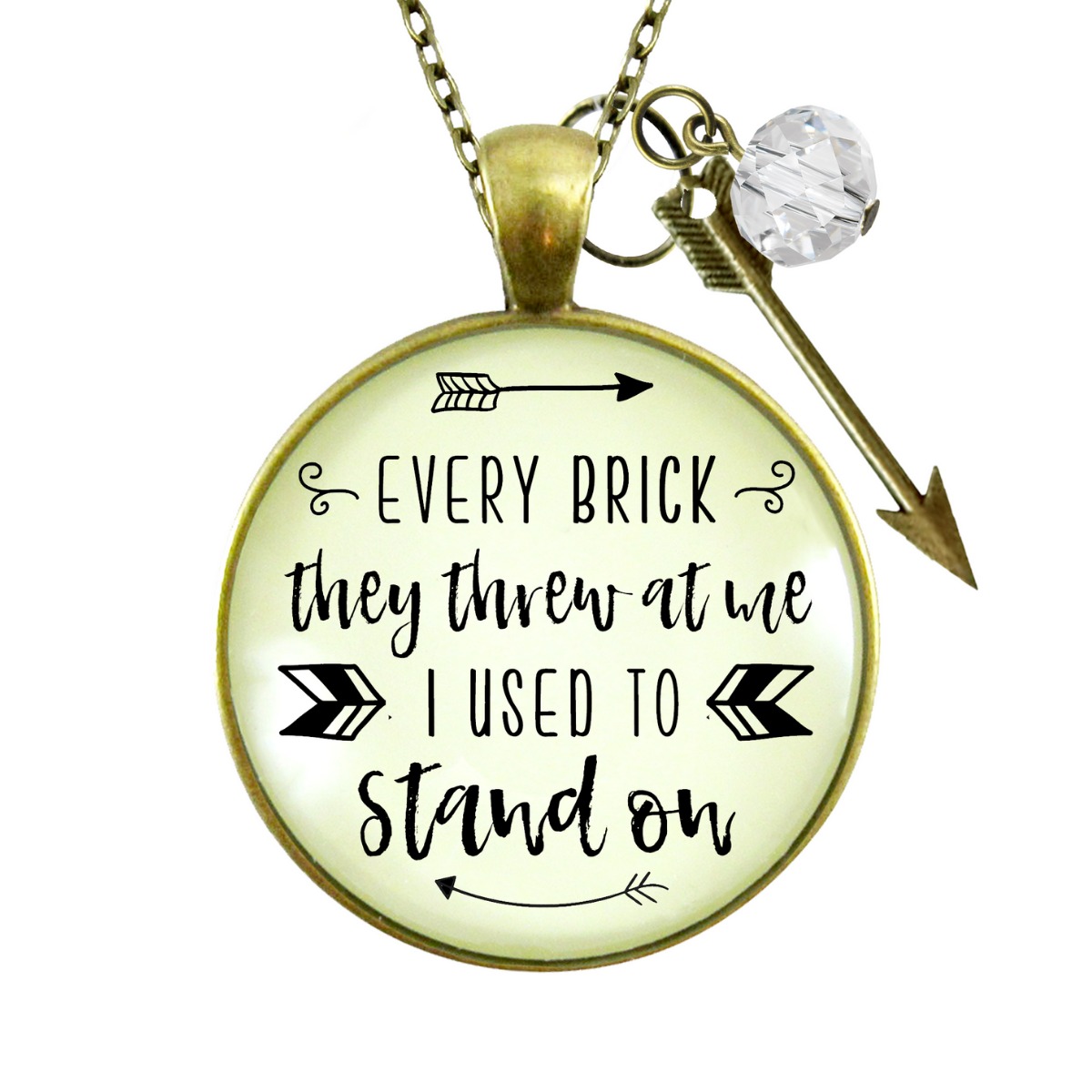 Every Brick Necklace Survivor Gutsy Goodness Female Adult Bronze Metal