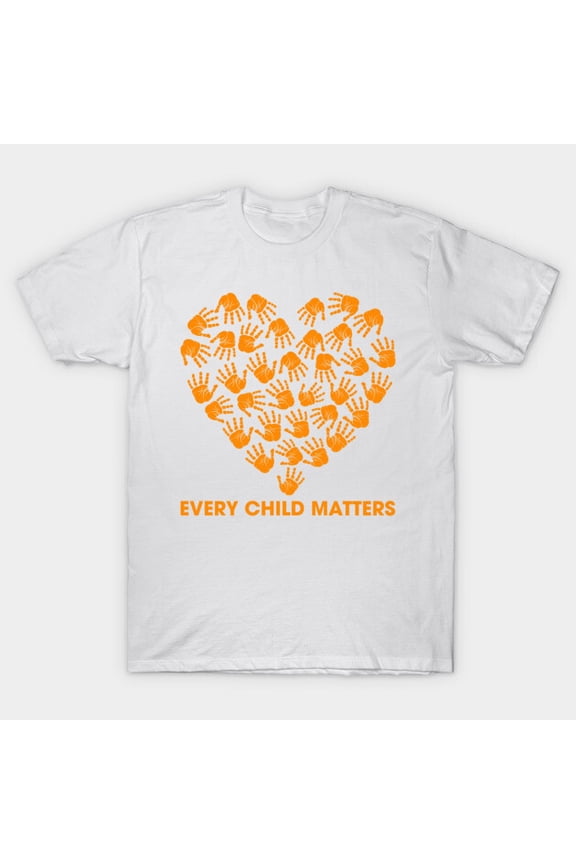 Every Child Topics Heart Handprint Funny Orange For Awareness Retro H1318 Unisex T-Shirt, Up to 5XL