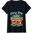 Every Day Is A New Beginning Smile Again New Years 2024 VNeck TShirt
