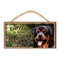 thumbnail image 1 of Every Day is Better With A Rottweiler (garden scene) Wooden Sign / Plaque featuring the Art of S. Rogers, 1 of 1