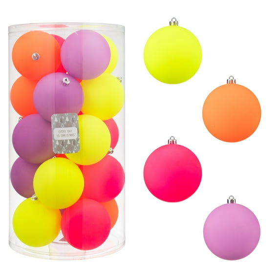 Every Day is Christmas 20ct Christmas Ornaments, Shatterproof Christmas Tree Ornaments Set, 92cm/3.6" Christmas Balls Decoration
