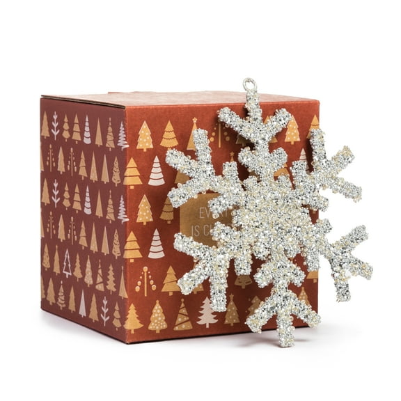 Every Day is Christmas Glass Blown Ornaments Cute Hand Made Figurines Tree Decoration, Snowfalke