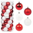 thumbnail image 1 of Every Day is Christmas Ornaments, Shatterproof Christmas Tree Ornament Set, Christmas Balls Decoration 50 Count (2.24"/57mm, Red White), 1 of 7