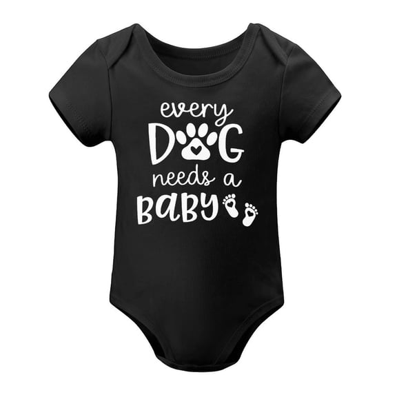 Every Dog Needs A Baby - Baby Clothes - Funny Newborn Bodysuit Outfits for Boys And Girls Black-style 3months