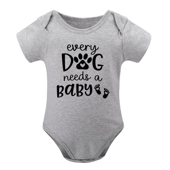 Every Dog Needs A Baby - Baby Clothes - Funny Newborn Bodysuit Outfits for Boys And Girls Gray-style-1 12months