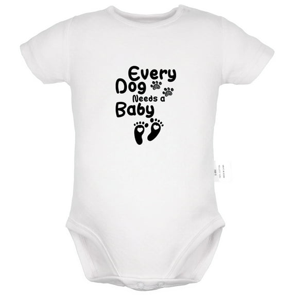 Every Dog Needs Baby Funny Rompers For Babies, Newborn Baby Unisex Bodysuits, Infant Jumpsuits, Toddler 0-24 Months Kids One-Piece Oufits (White, 0-6 Months)