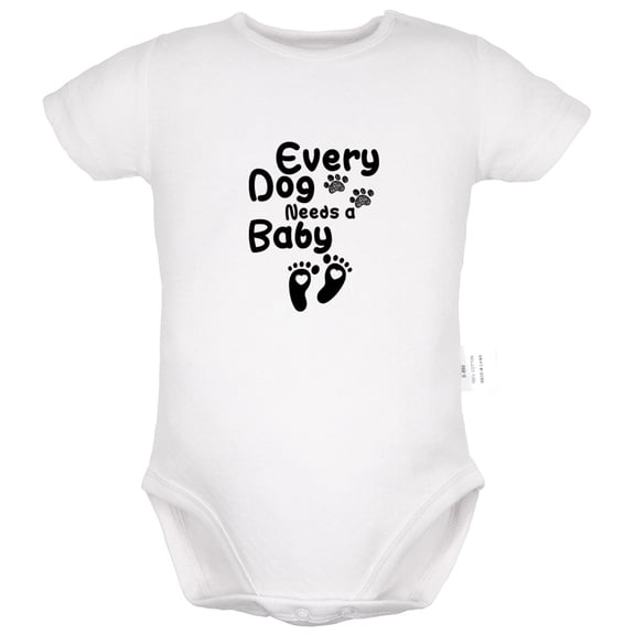 Every Dog Needs Baby Funny Rompers For Babies, Newborn Baby Unisex Bodysuits, Infant Jumpsuits, Toddler 0-24 Months Kids One-Piece Oufits (White, 0-6 Months)