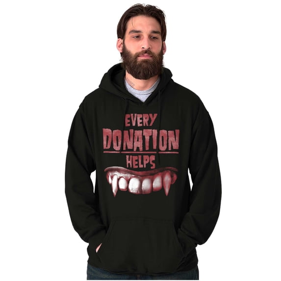 Every Donation Helps Vampire Blood Unisex Plus Fleece Graphic Hoodie Brisco Brands 2X