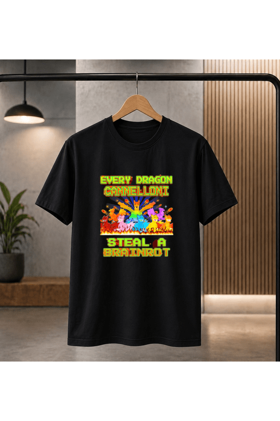 Every Dragon Cannelloni Steal A Brainrot Retro Pixel Art T-Shirt, for men & women, S-5XL