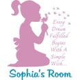 thumbnail image 1 of Every Dream Fulfilled Quotes Wish Customized Wall Decal - Custom Vinyl Wall Art - Personalized Name - Baby Girls Boys Kids Bedroom Wall Decal Room Decor Wall Stickers Decoration Size (30x15 inch), 1 of 1