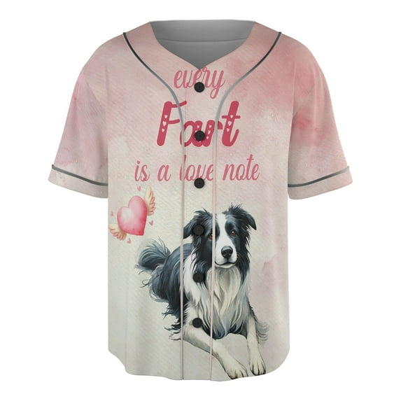 Every Fart is Love Note Border Collie Guilty Face Happy Valentine's All Over Print 3D Baseball Shirt Borders Dog Lovers Gifts Idea Softball Sport - 01016