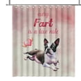 thumbnail image 1 of Every Fart is Love Note Boston Terrier Guilty Face Happy Valentine's Shower Curtain Gentleman Dog Lover Gifts Waterproof Bathroom Bathtub Curtain - 01016, 1 of 5