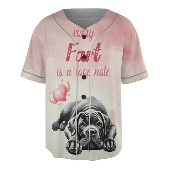 Every Fart is Love Note Cane Corso Guilty Face Happy Valentine's All Over Print 3D Baseball Shirt Italian Mastiff Dog Lover Gifts Idea Softball Sport - 01016