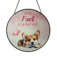thumbnail image 1 of Every Fart is Love Note Corgi Guilty Face Happy Valentine's Stained Glass Suncatcher Welsh Corgi Dog Lover Gifts Idea Window Hanging Sign Decor - 01016, 1 of 5