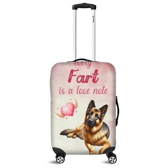 Every Fart is Love Note German Shepherd Guilty Face Happy Valentine's Travel Luggage Cover Alsatian Dog Lover Gifts Suitcase Dust Protective Decor - 01016