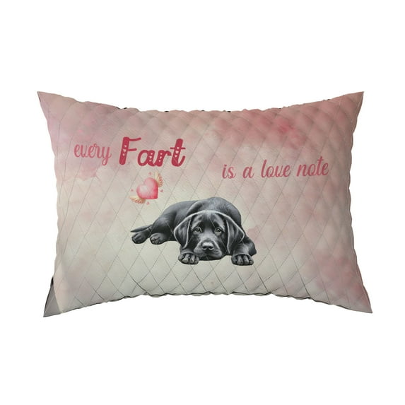 Every Fart is Love Note Labrador Retriever Guilty Face Happy Valentine's Quilt Pillowcase Lab Dog Lover Gifts Throw Pillow Cover Bed Home Decor - 01016