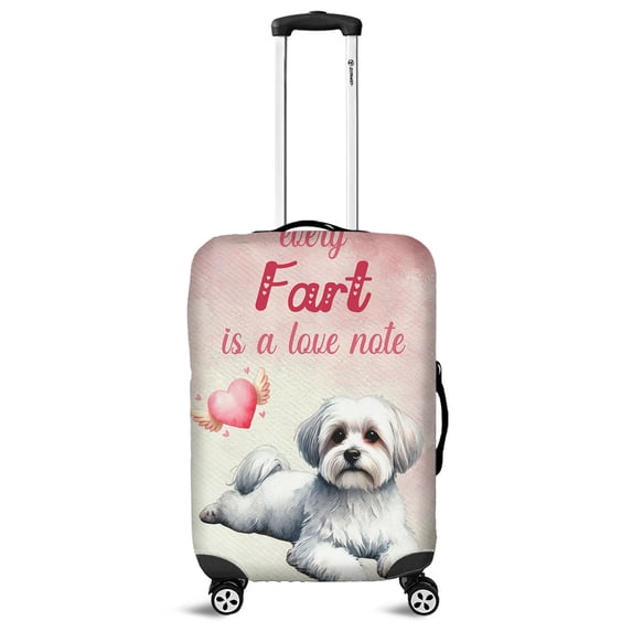 Every Fart is Love Note Maltese Guilty Face Happy Valentine's Travel Luggage Cover Maltese Dog Lover Gifts Idea Suitcase Dust Protective Decor - 01016